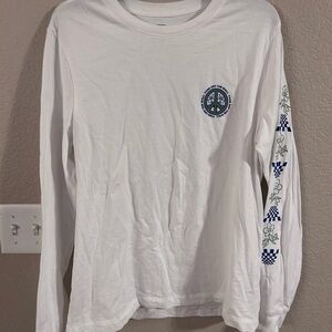 Vans White Long Sleeve Tee with Emblem